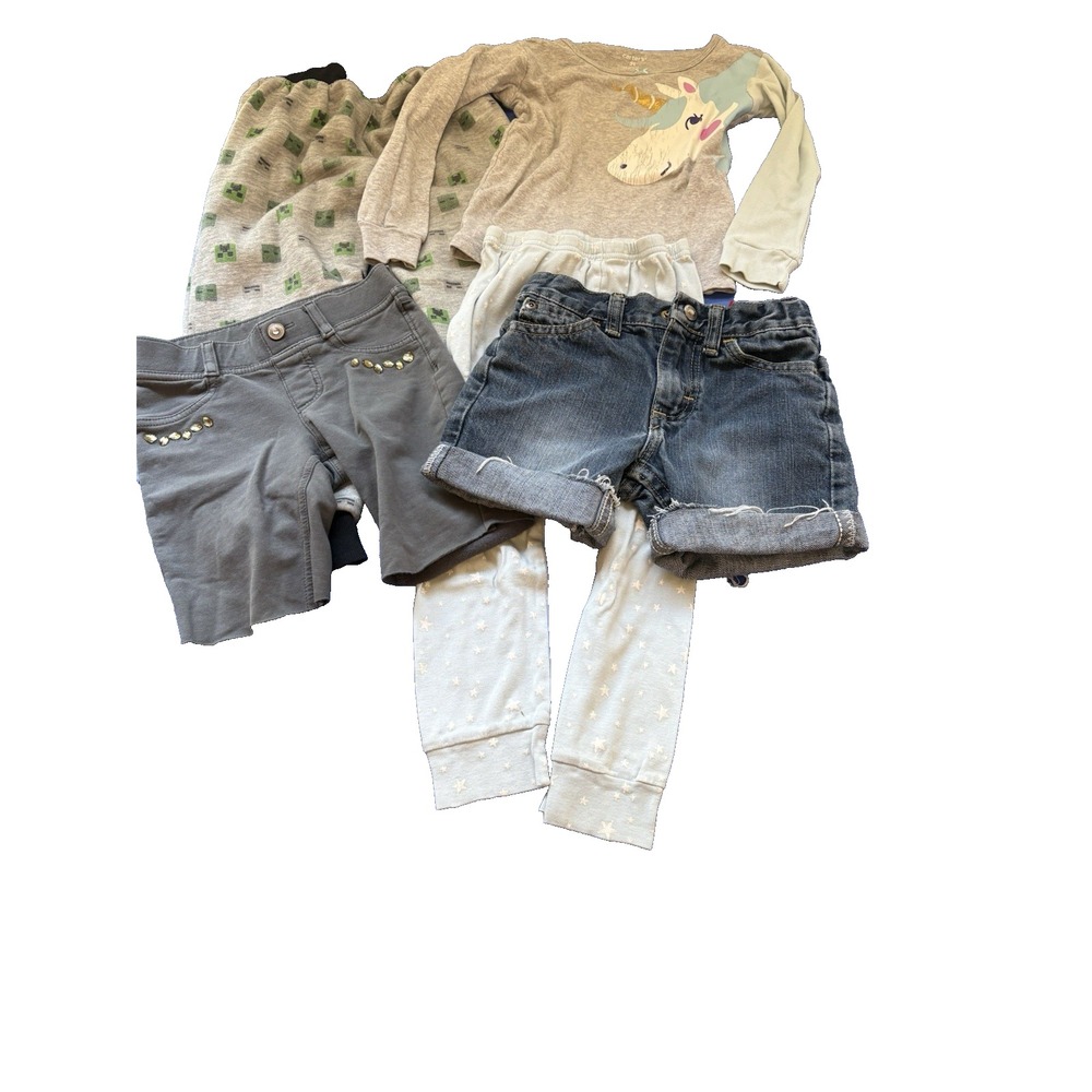 Kids Clothing Lot Size 5 – Unicorn Sweatshirt, Shorts, & Leggings Outfit Bundle
